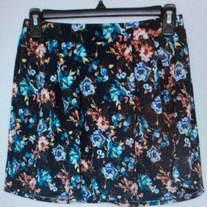 basset Skirt Boho Romantic Grunge Minimalist Floral Mini Navy Blue Medium